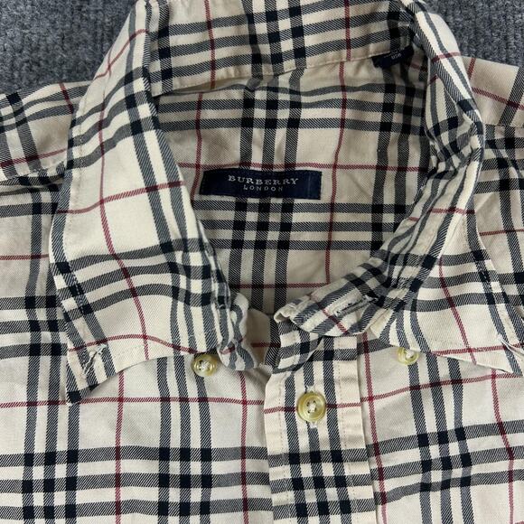 Burberry Shirt Men Large Nova Check Button Down Long Sleeve Luxury Classic Retro - Picture 3 of 10